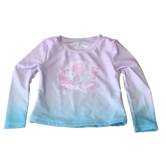 Toddler 3T Girls Mermaid Swim Set 4-Piece UPF 50+ Rash Guard Tankini Pink Purple - Picture 10 of 12